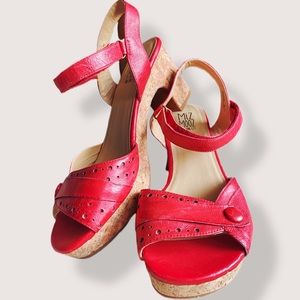 Miz Mooz Red Leather & Cork Heels - 9/40